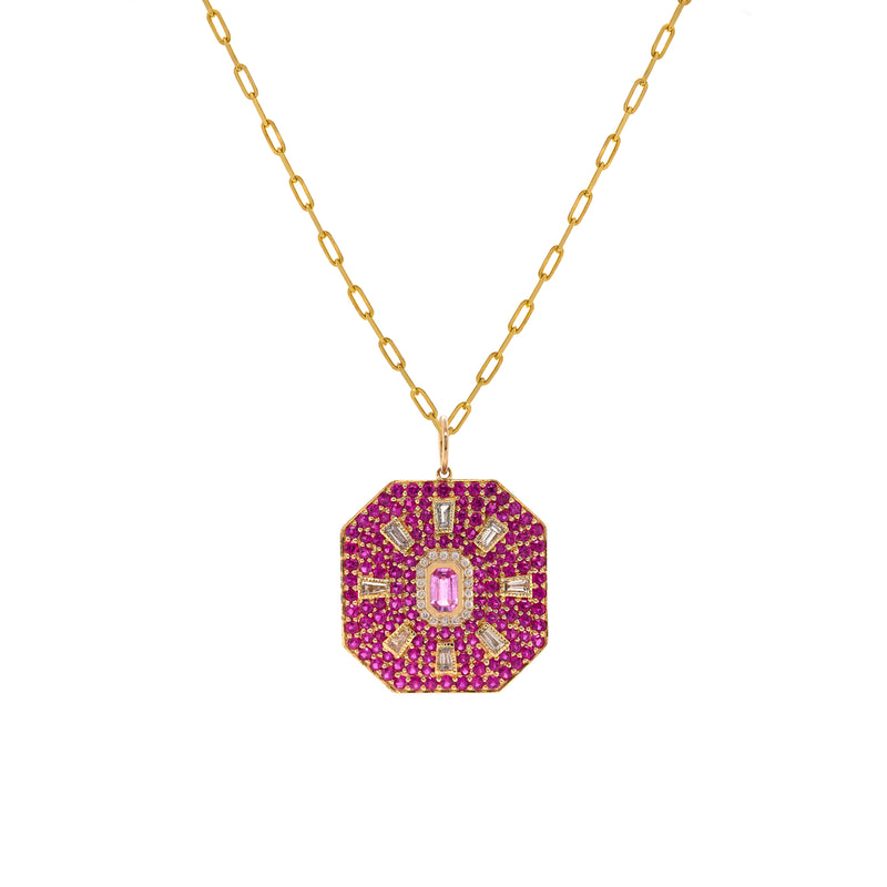 PINK SAPPHIRE MOROCCAN MEDALLION