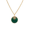 MALACHITE MEDALLION & STARBURST DIAMOND NECKLACE