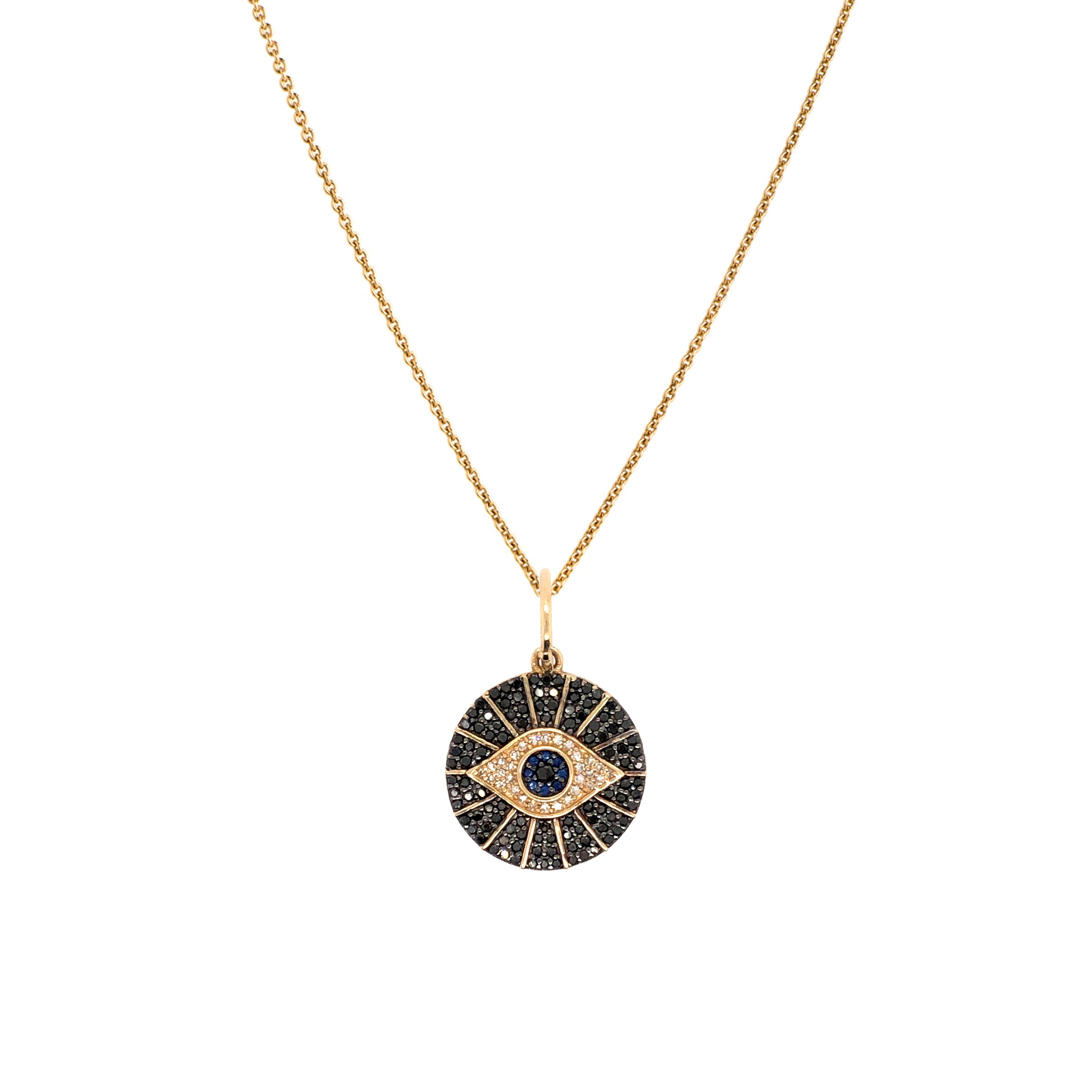 BLACK DIAMOND EVIL EYE MEDALLION