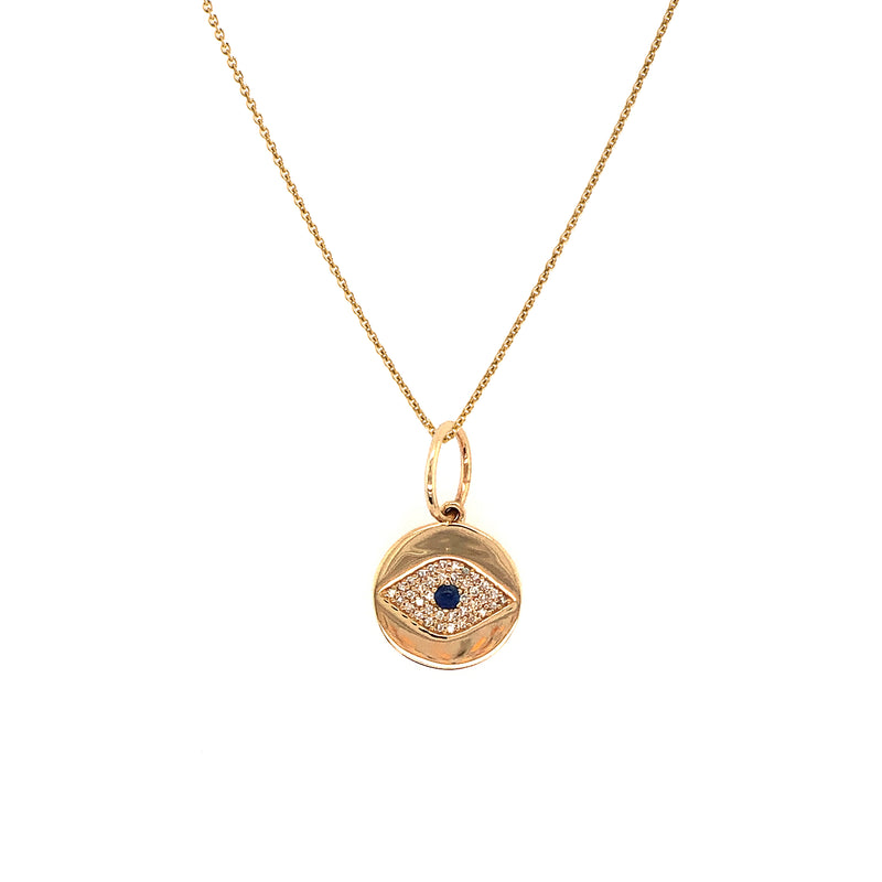 MINI DIAMOND EVIL EYE PENDANT