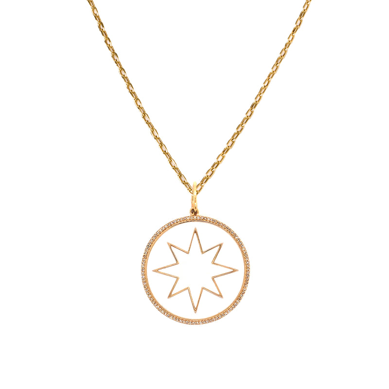 LARGE ENAMEL STARBURST MEDALLION