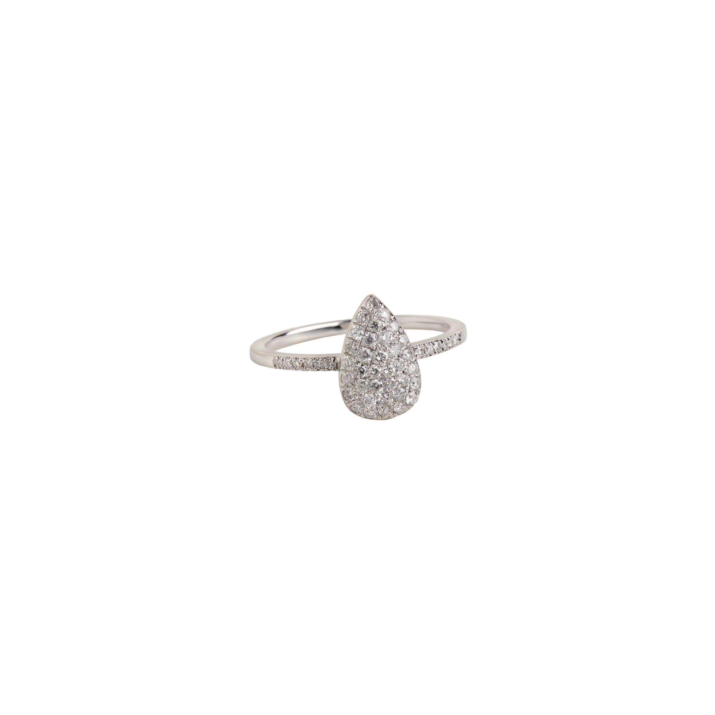 DIAMOND TEARDROP RING w/ WHITE DIAMONDS - Bridget King Jewelry