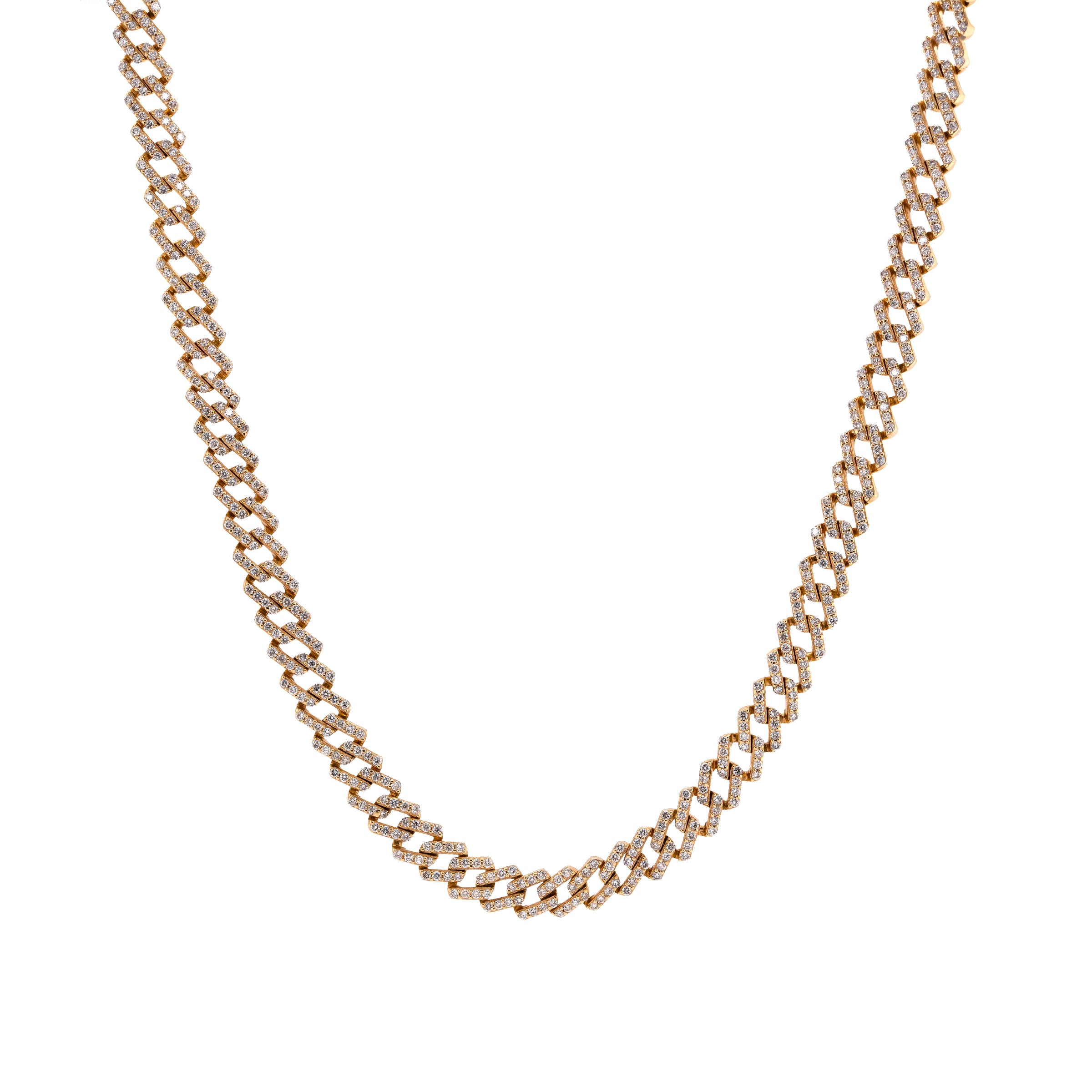 Gaga Diamond Necklace: A 14K yellow gold diamond choker necklace with a lobster clasp fastening.