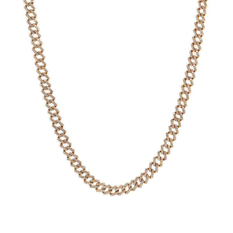 Gaga Diamond Necklace: A 14K yellow gold diamond choker necklace with a lobster clasp fastening.