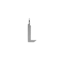 'L' Silver Alphabet Pendant: a sterling silver alphabet pendant with the letter 'L' in uppercase.