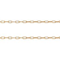 Long Oval Chain: 14K gold long oval shaped chain