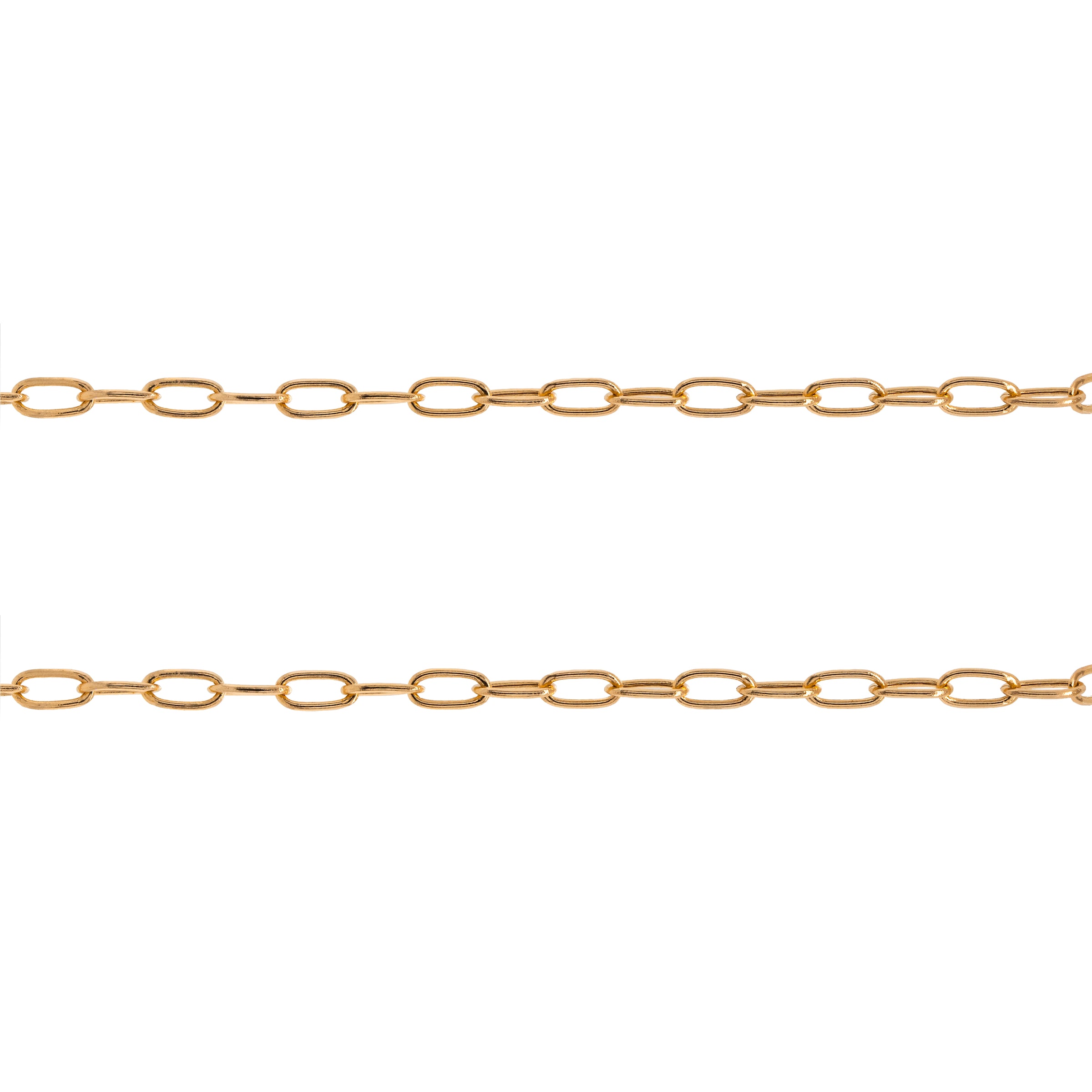 Long Oval Chain: 14K gold long oval shaped chain