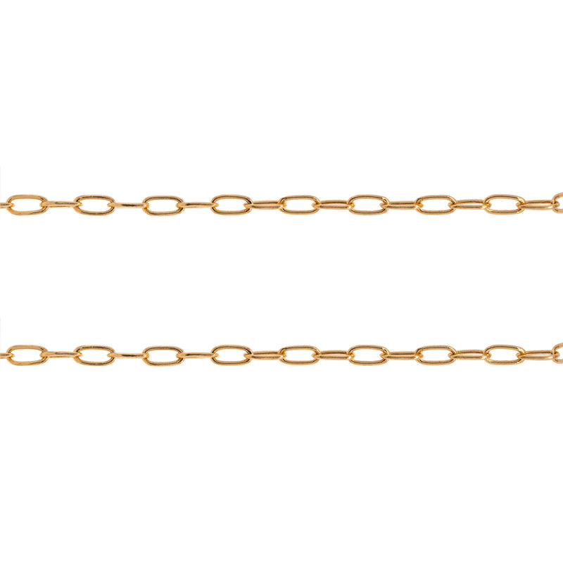 Long Oval Chain: 14K gold long oval shaped chain