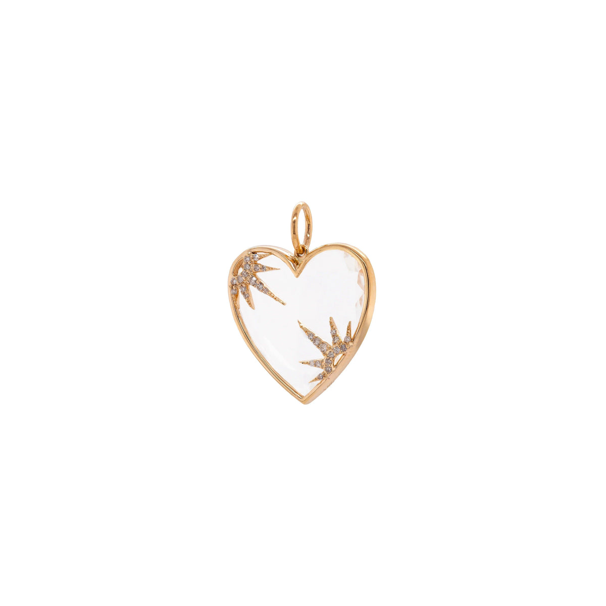 Loving Life Heart Pendant: A 14K yellow gold heart-shaped pendant with diamonds
