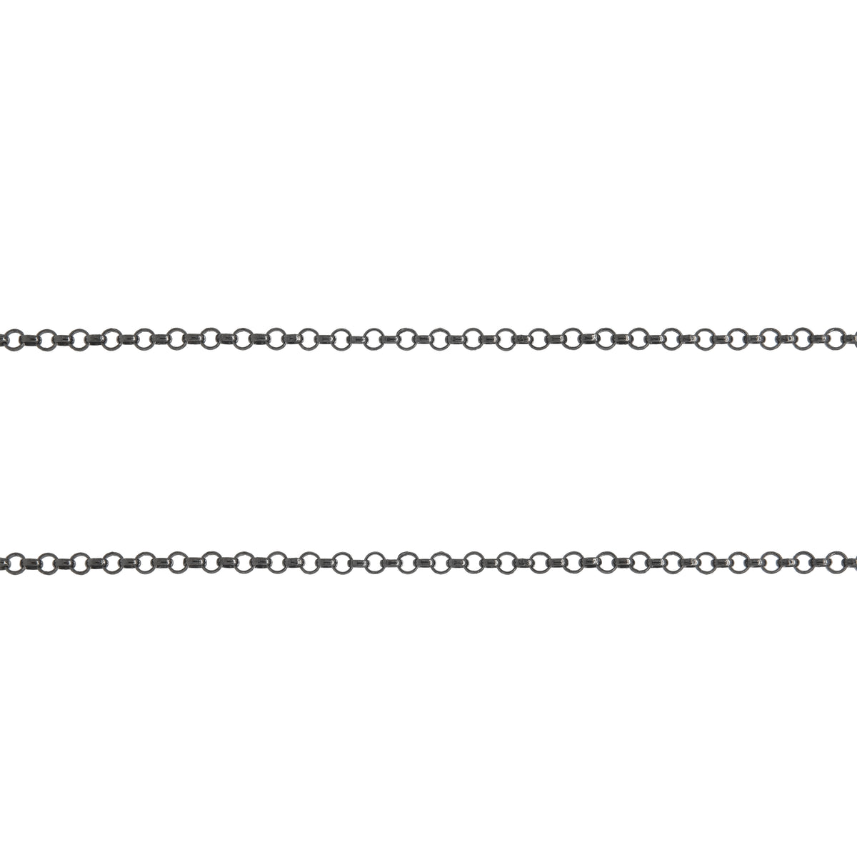 Oxidized Round Link Chain: A sterling silver round link chain necklace with a lobster clasp fastening.