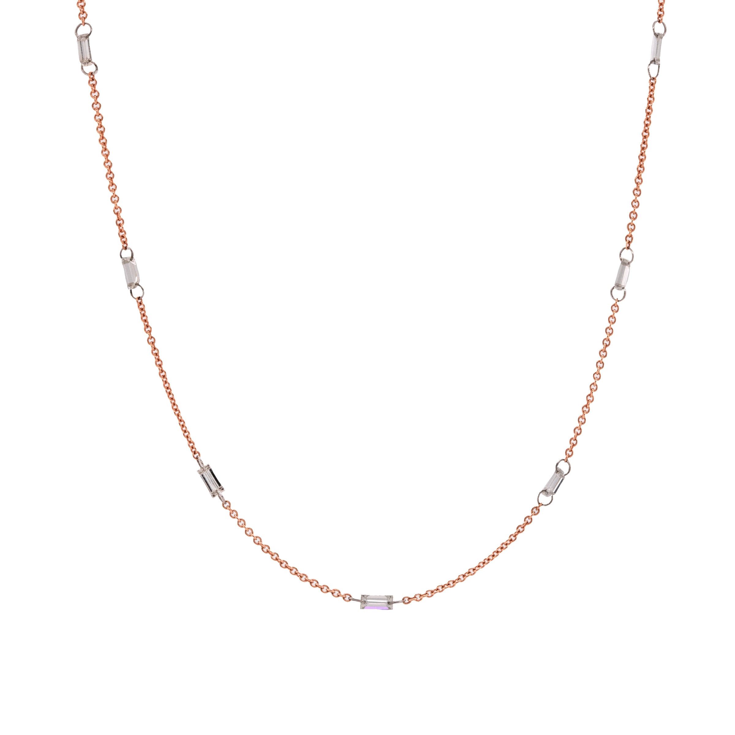 FLOATING BAGUETTE DIAMOND NECKLACE