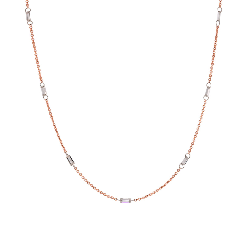 FLOATING BAGUETTE DIAMOND NECKLACE
