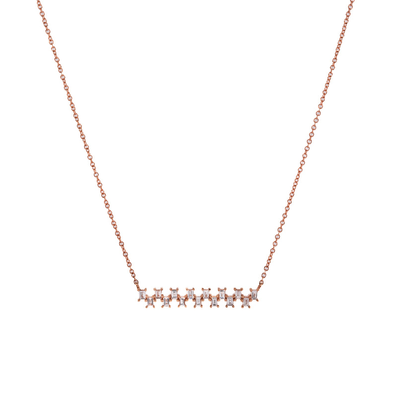 STAGGERED BAGUETTE DIAMOND NECKLACE