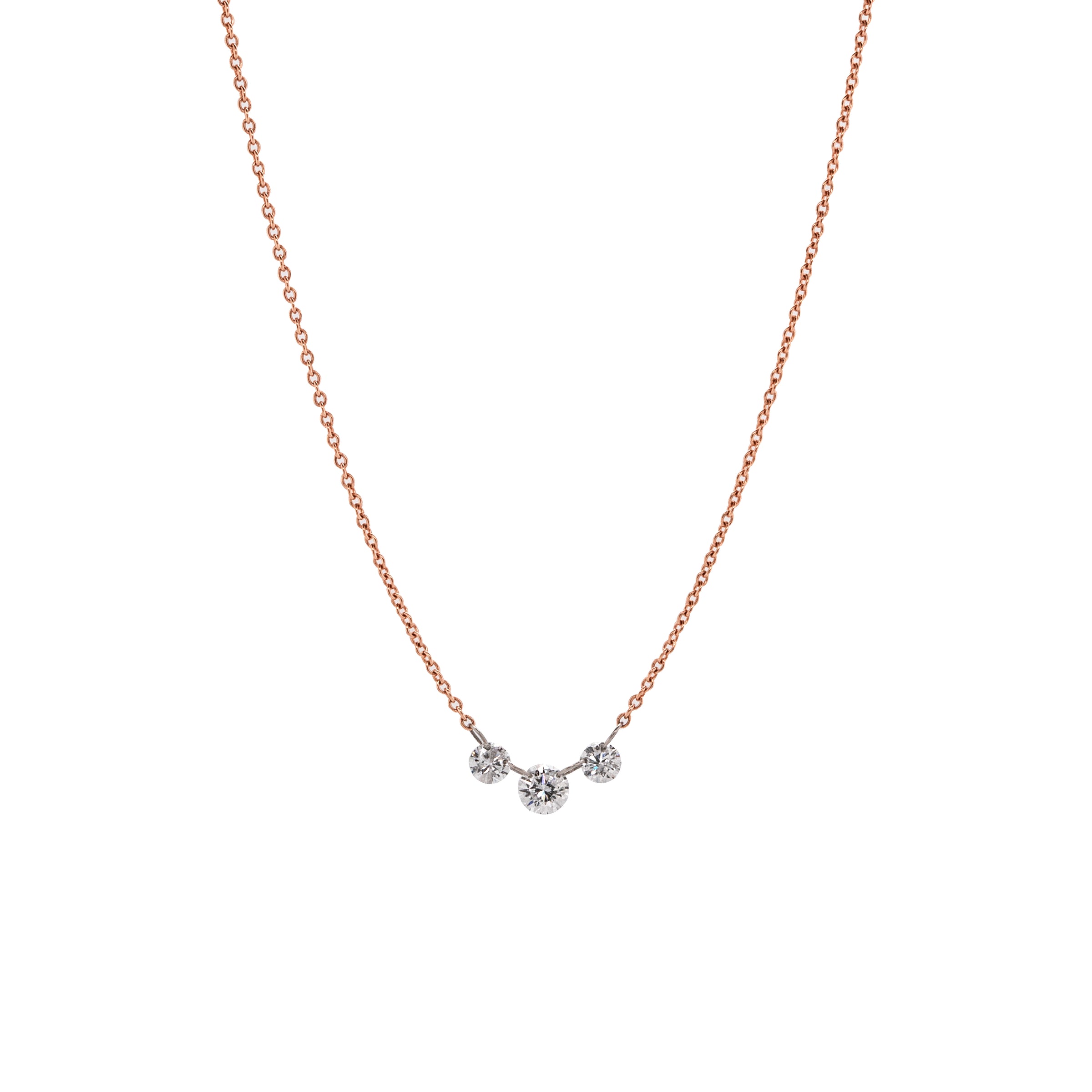 3 FLOATING DIAMOND NECKLACE