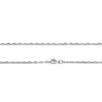 Rhodium Silver Long Link 28 inch Chain