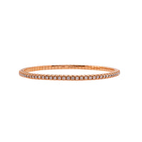 Rose Gold 2mm Diamond Stretch Bracelet: 14K Gold Stretchable Bracelet with 2mm Diamonds