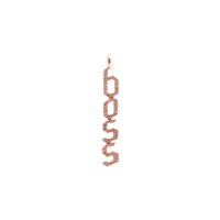 Rose Gold Boss Diamond Pendant:  the word "boss" in 14K gold diamond pendant 