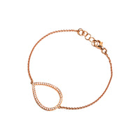 Rose Gold Diamond Teardrop Bracelet: A 14K gold bracelet with a teardrop-shaped diamond pattern, featuring a lobster clasp fastening.