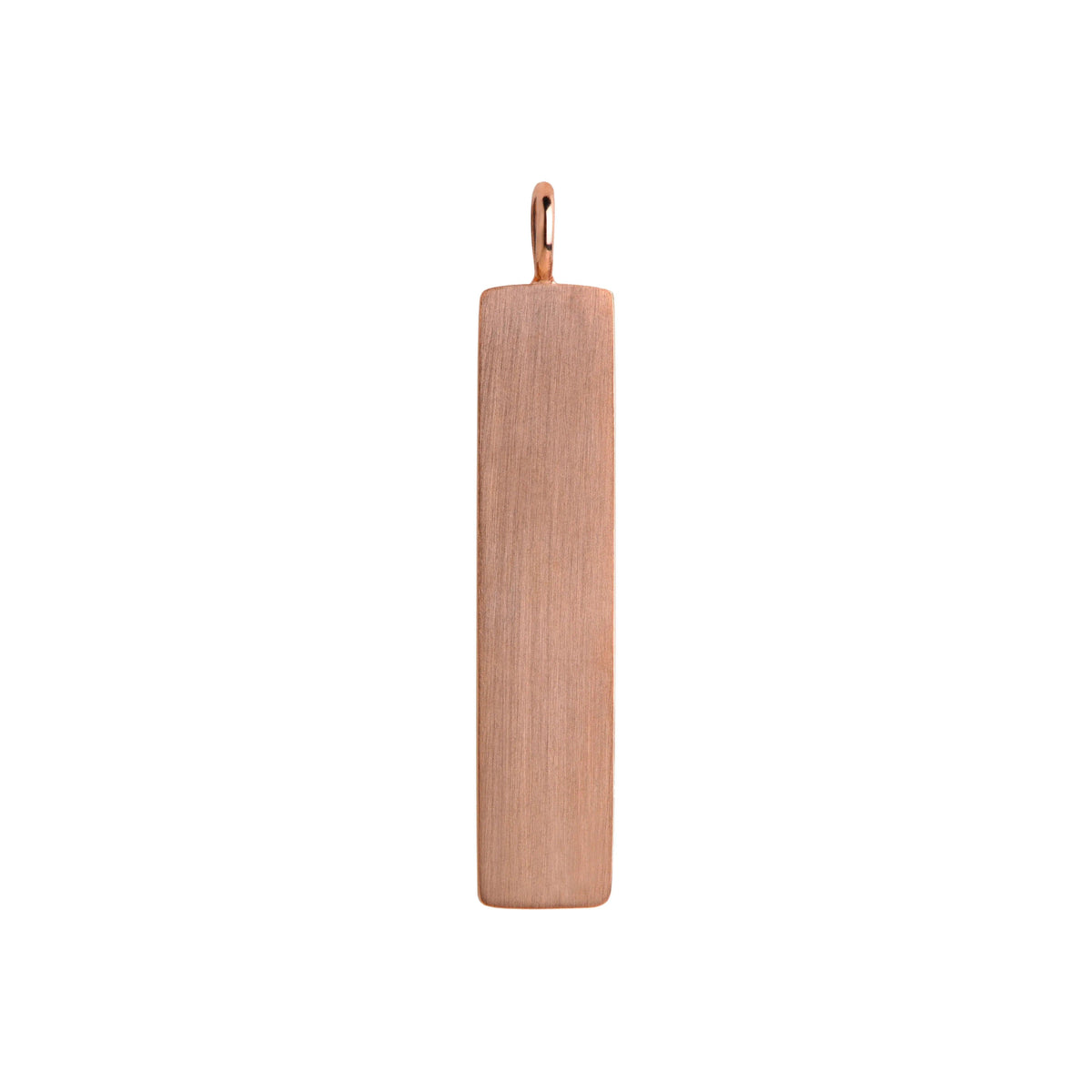 Rose Gold Dog Tag Pendant: a 14K gold engravable pendant in the shape of a dog tag 