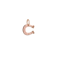 Rose Gold Horseshoe Pendant: A 14K gold horseshoe-shaped pendant with small diamond heels.