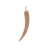 Yellow Gold Large Diamond Tusk Pendant: A large 14K gold pendant in the shape of a tusk, adorned with diamonds 