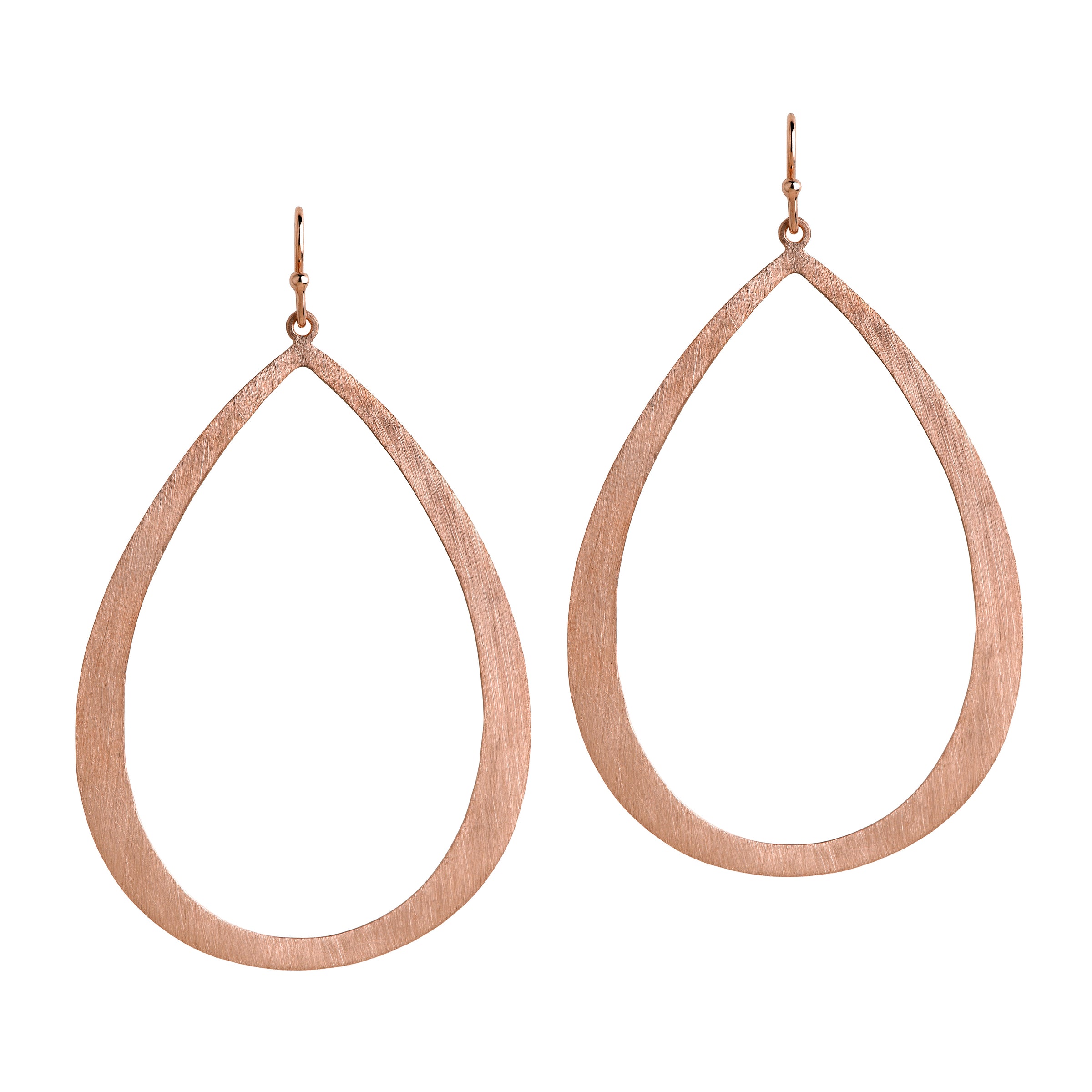 Rose Gold Large Stackable Teardrops: a pair of 14K gold earrings with a large teardrop design
