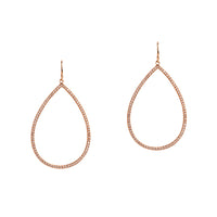 Rose Gold Medium Diamond Teardrops: A pair of 14K gold diamond earrings with a medium teardrop design