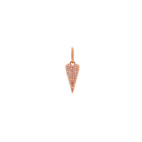 Rose Gold Mini Folded Heart Pendant: A gold pendant in the shape of a folded heart with diamonds.
