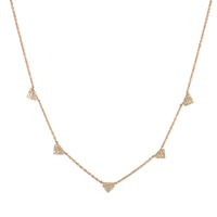 Rose Gold Shield Necklace: 14K white gold diamond-weight necklace with a lobster clasp fastening and adjustable length.