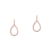 Rose Gold Small Diamond Teardrops: A pair of 14K gold diamond earrings with a small teardrop design
