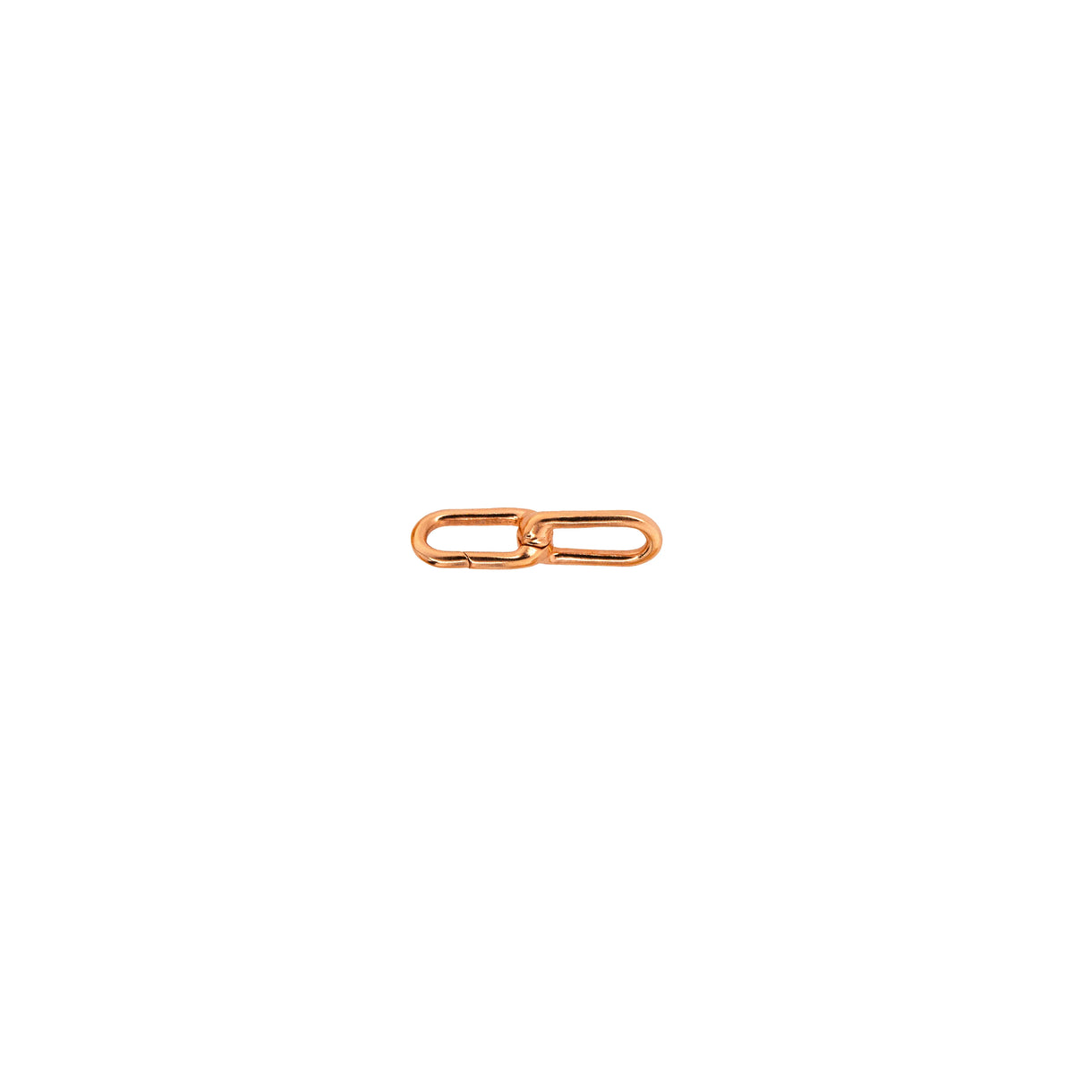 Rose Gold Timeless Double Link Clasp: A 14K gold double-link clasp with a closure on one link, displayed against a white background.