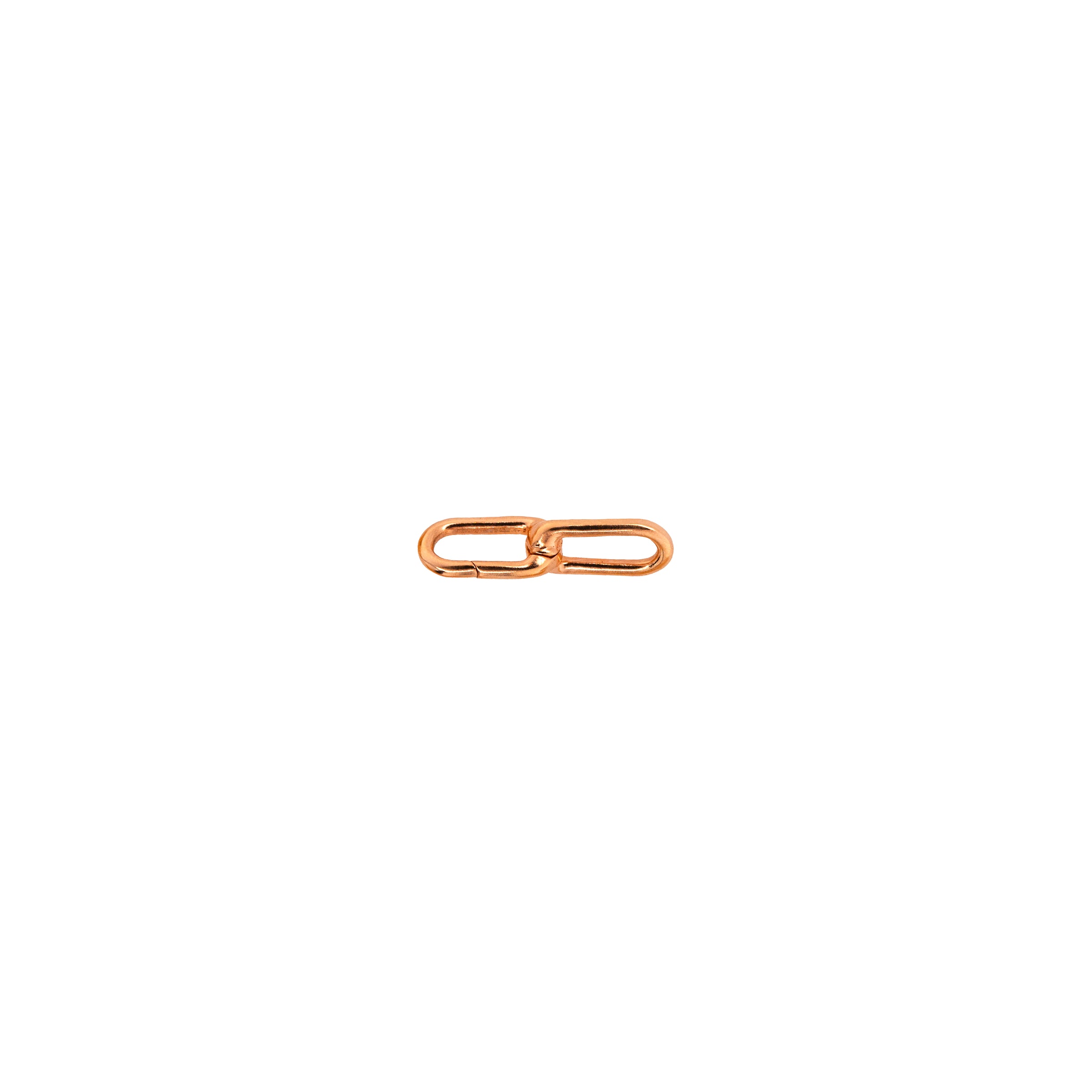 Rose Gold Timeless Double Link Clasp: A 14K gold double-link clasp with a closure on one link, displayed against a white background.