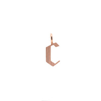 Rose Gold "c" Small Alphabet Pendant: A 14K gold alphabet pendant with the letter 'c' 