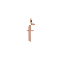 Rose Gold "f" Small Alphabet Pendant: A 14K gold alphabet pendant with the letter 'f' 