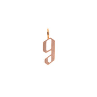 Rose Gold "g" Small Alphabet Pendant: A 14K gold alphabet pendant with the letter 'g' 