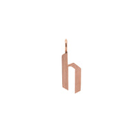 Rose Gold "h" Small Alphabet Pendant: A 14K gold alphabet pendant with the letter 'h' 