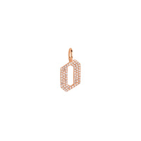 Rose Gold "o" Small White Diamond Alphabet Pendant: A 14K gold diamond alphabet pendant with the letter 'o'