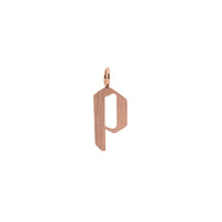 Rose Gold "p" Small Alphabet Pendant: A 14K gold alphabet pendant with the letter 'p' 