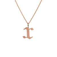 Rose Gold "x" Small Alphabet Necklace: A 14K gold alphabet pendant with the letter 'x' with a chain