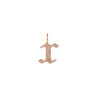 Rose Gold "x" Small White Diamond Alphabet Pendant: A 14K gold diamond alphabet pendant with the letter 'x'