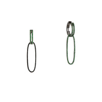 GREEN GARNET OPEN BAR HUGGIES w/ REVERSIBLE GREEN GARNET & BLACK SPINEL OVAL EXTENSIONS - Bridget King Jewelry