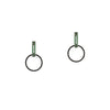 GREEN GARNET OPEN BAR HUGGIES w/ REVERSIBLE GREEN GARNET & BLACK SPINEL ROUND EXTENSIONS - Bridget King Jewelry