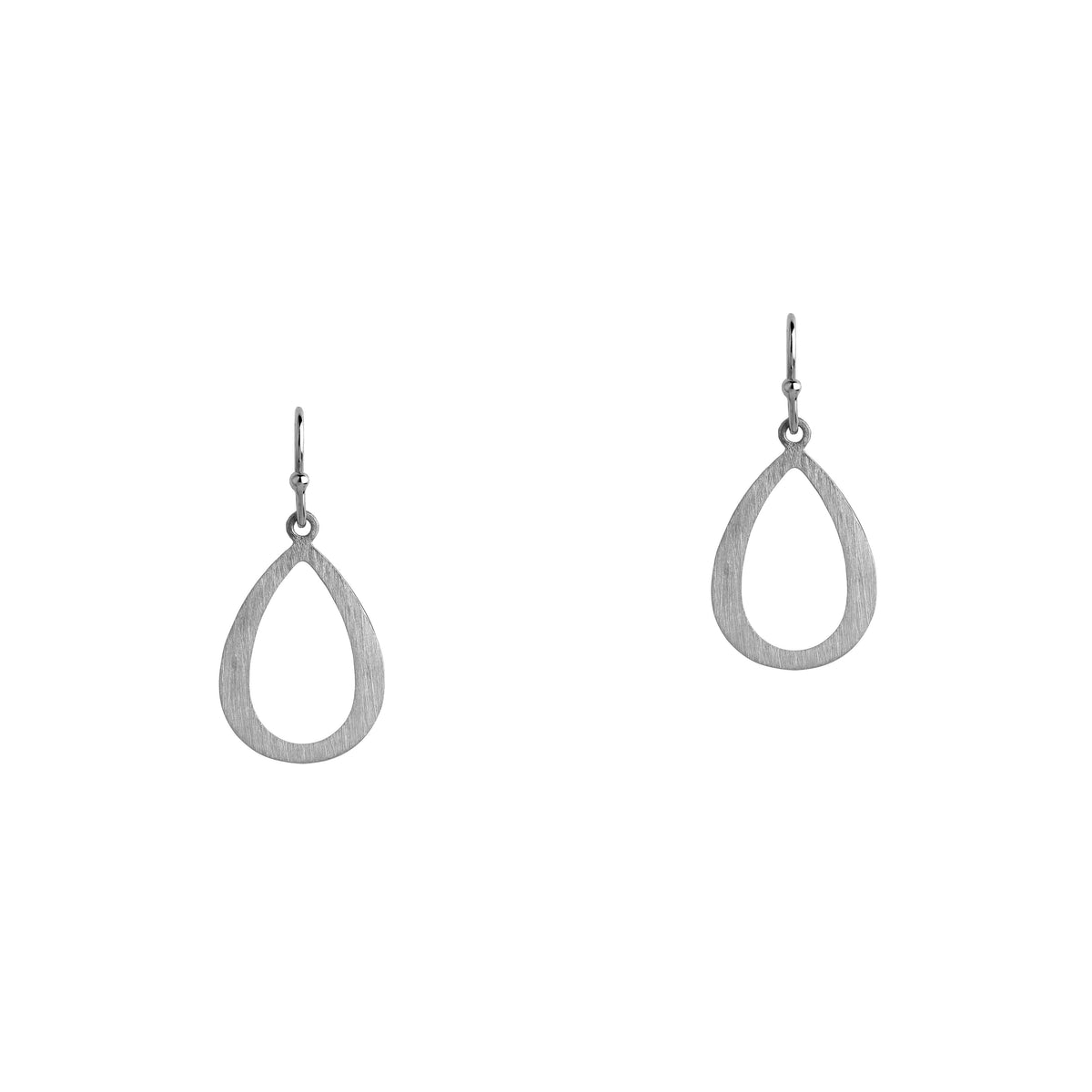 Silver Gold Small Stackable Teardrops: A pair of silver earrings with a small teardrop design