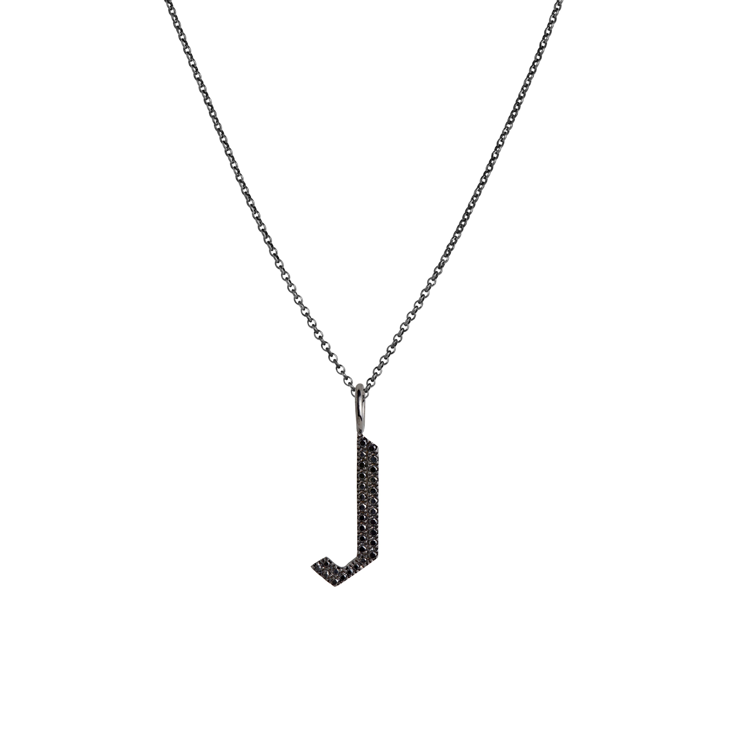 SMALL BLACK DIAMOND ALPHABET PENDANT – Bridget King Jewelry SMALL BLACK DIAMOND ALPHABET PENDANT – Bridget King Jewelry