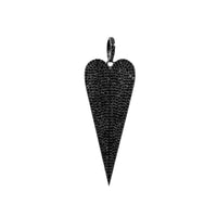 LARGE BLACK DIAMOND HEART PENDANT - Bridget King Jewelry