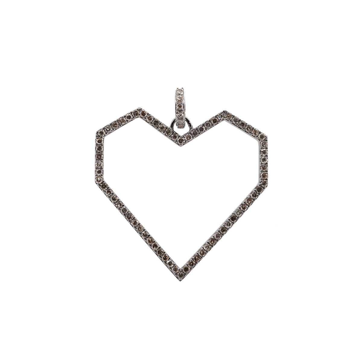 LARGE ANGULAR OPEN HEART PENDANT - Bridget King Jewelry