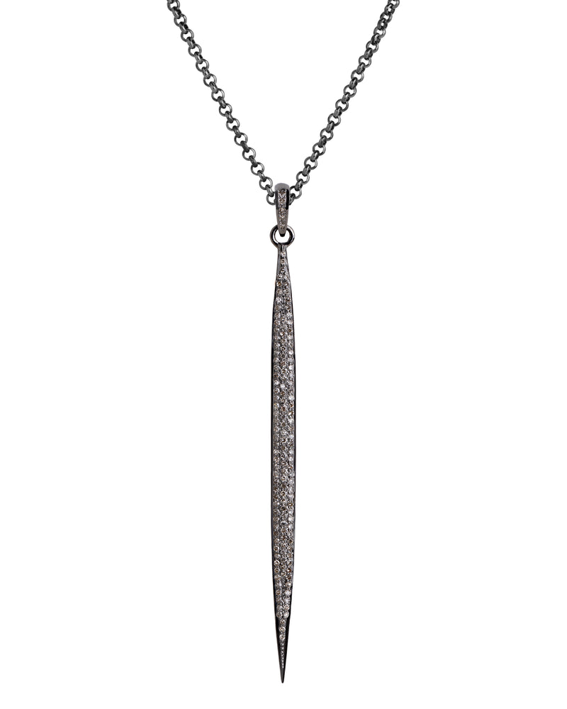 3" CHAMPAGNE DIAMOND SPEAR PENDANT - Bridget King Jewelry