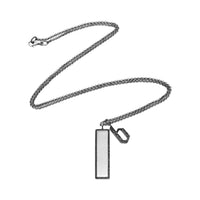 Charm Necklace including the Silver Black Diamond Dog Tag and the Small Black Diamond Alphabet Pendant