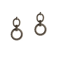 Silver Center Knot Mesh Earrings: a pair of Ruthenium-Plated Sterling Silver earrings