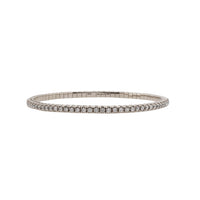 White Gold 2mm Diamond Stretch Bracelet: 14K Gold Stretchable Bracelet with 2mm Diamonds